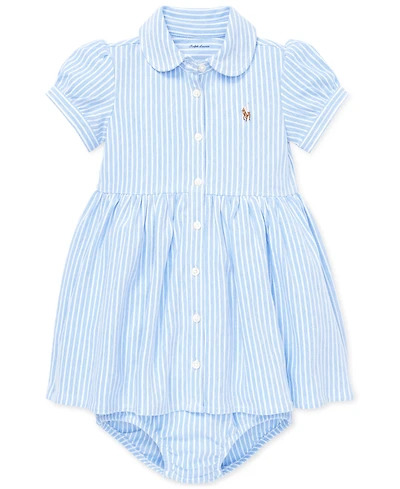 Polo Ralph Lauren Baby Girls Striped Knit Oxford Dress