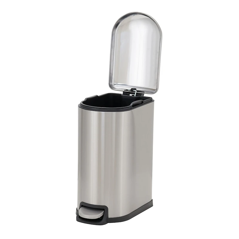 Household Essentials Stainless Steel 10L Tuscany Narrow Trash Bin