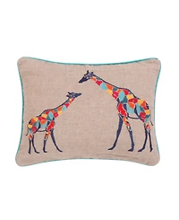 Levtex Mackenzie Giraffes Burlap Decorative Pillow, 14" x 18"