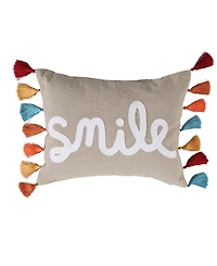 Levtex Amelie Boho Vibrant Smile Tassels Decorative Pillow, 14" x 18"