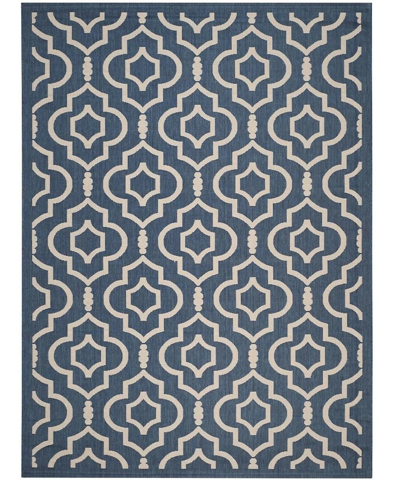 Safavieh Courtyard CY6926 Navy and Beige 8' x 11' Sisal Weave Outdoor Area Rug