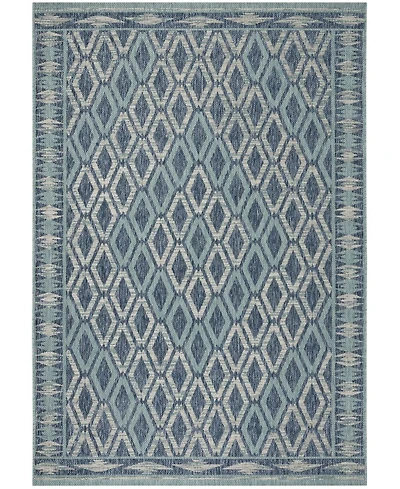 Safavieh Courtyard CY8531 Navy and Aqua 5'3" x 7'7" Outdoor Area Rug