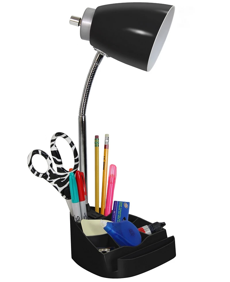 Limelight's Gooseneck Organizer Desk Lamp with iPad Tablet Stand Book Holder and Charging Outlet