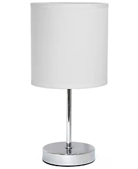 Simple Designs Chrome Mini Basic Table Lamp with Fabric Shade