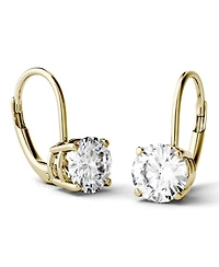 Moissanite Leverback Earrings (2 ct. t.w. Diamond Equivalent) 14k White or Yellow Gold