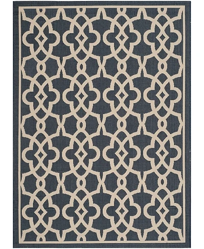Safavieh Courtyard CY6071 Navy and Beige 8' x 11' Sisal Weave Outdoor Area Rug