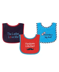 Luvable Friends Boys Three-Count Absorbent & Waterproof Bibs