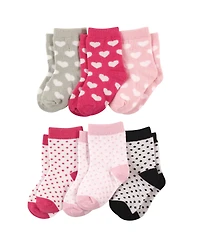 Luvable Friends Baby Girls 6Pk Crew Socks