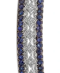 Sapphire (1-3/4 ct. t.w.) & Diamond (1/10 Bangle Bracelet Sterling Silver (Also Available Ruby Emerald)