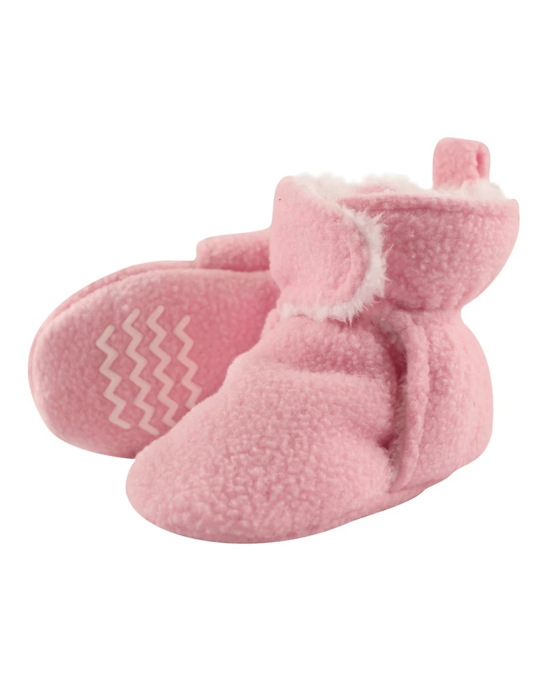 Hudson Baby Girls Plush Fleece and Sherpa Snuggle Booties