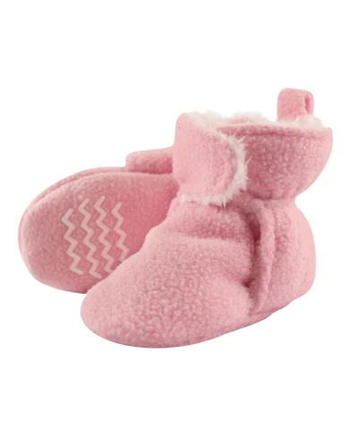 Hudson Baby Girls Plush Fleece and Sherpa Snuggle Booties