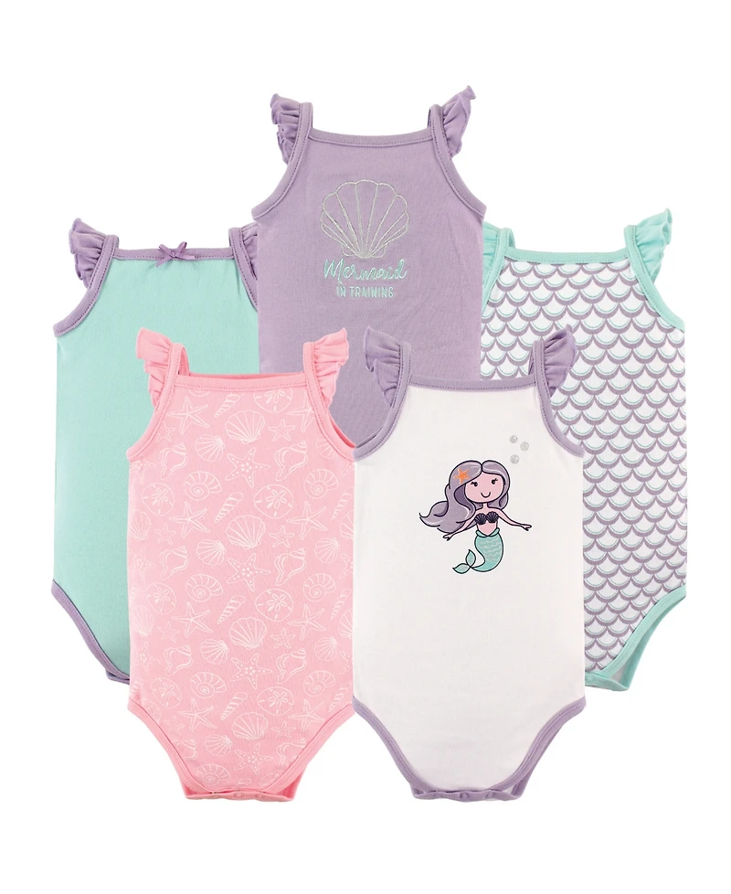 Hudson Baby Girls Soft Cotton Sleeveless Onesies