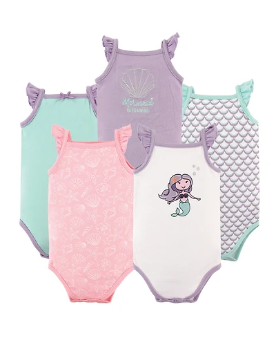 Hudson Baby Girls Soft Cotton Sleeveless Onesies