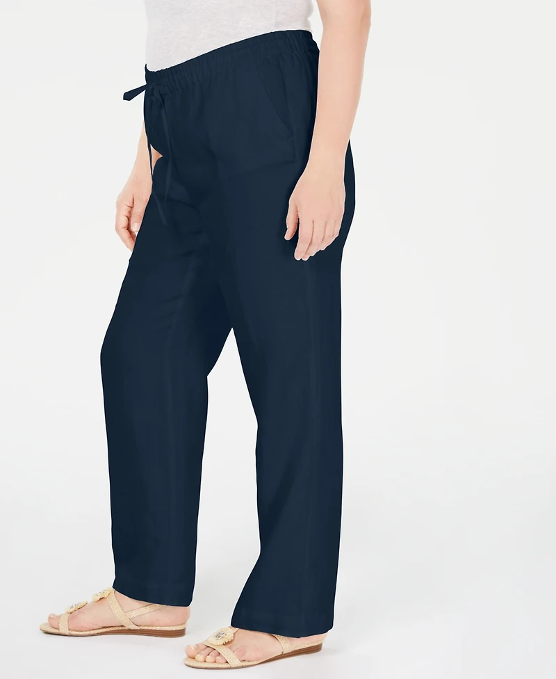 Charter Club Plus 100% Linen Pants, Exclusively at Macy's