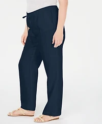 Charter Club Plus 100% Linen Pants, Exclusively at Macy's