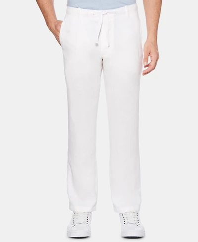 Perry Ellis Men's Regular-Fit 100% Linen Drawstring Pants