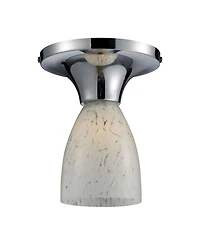 Celina 1-Light Semi-Flush in Polished Chrome and Snow White Glass