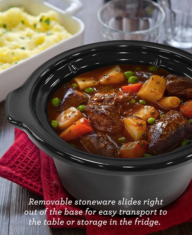 Elite Gourmet 3.5Qt Slow Cooker with Glass Lid, Adjustable Temperature Controls, Keep Warm Function