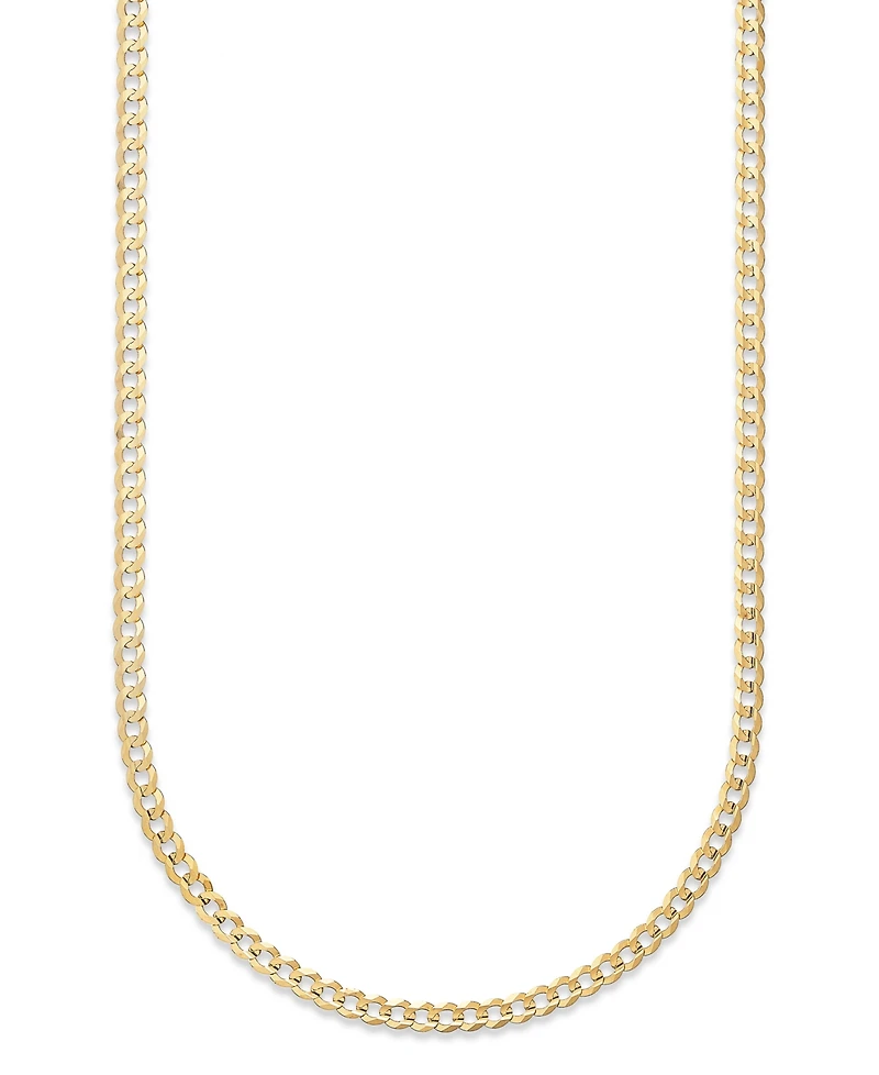 22" Open Curb Link Chain Necklace (3-5/8mm) in Solid 14k Gold