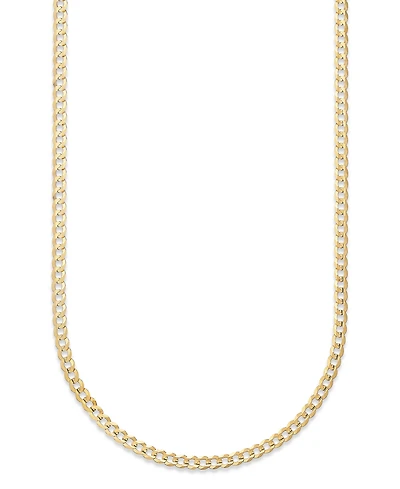 22" Open Curb Link Chain Necklace (3-5/8mm) in Solid 14k Gold