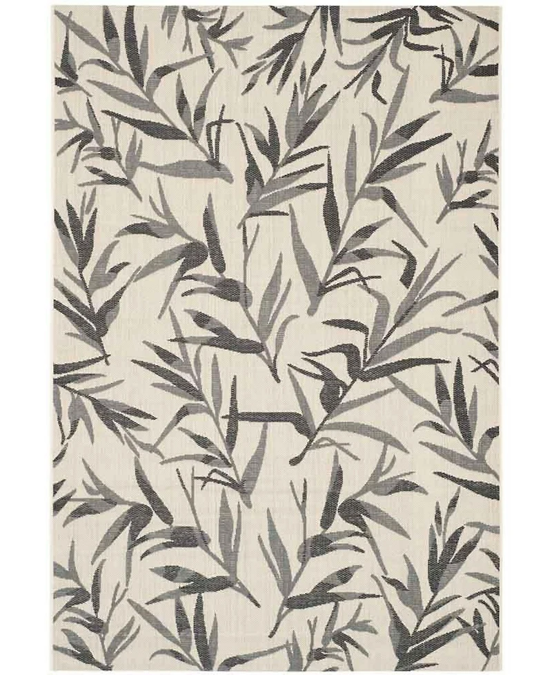 Safavieh Courtyard CY7425 Beige and Anthracite 5'3" x 7'7" Sisal Weave Outdoor Area Rug