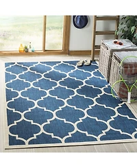 Safavieh Courtyard CY6914 Navy and Beige 5'3" x 7'7" Sisal Weave Outdoor Area Rug