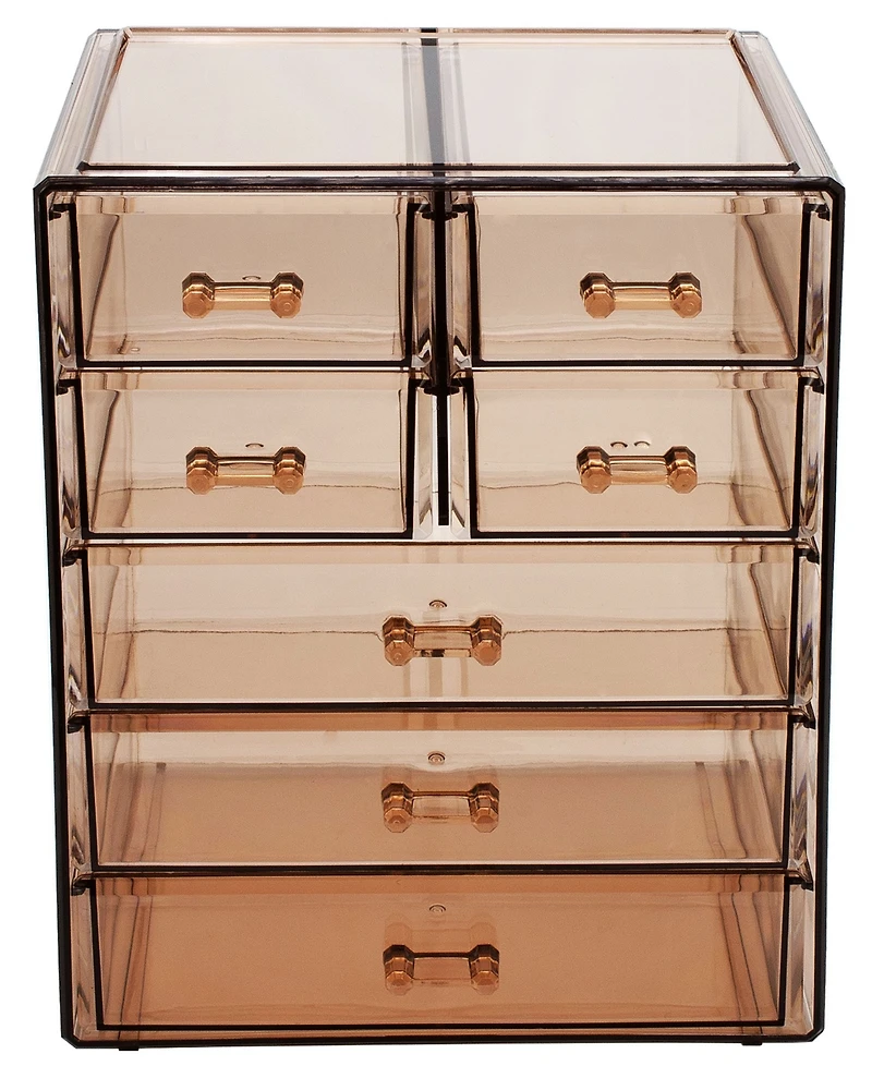 Sorbus 6 Drawer Acrylic Makeup Organizer Case for Cosmetics, Makeup and jewelry - Drawers with Diamond Detail
