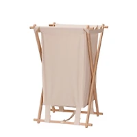 Household Essentials Collapsible Wood X-Frame Laundry Hamper