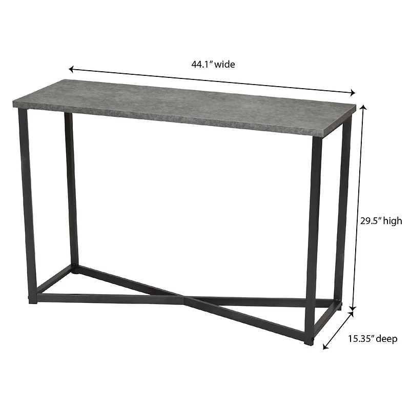 Household Essentials Slate Faux Concrete Sofa Table
