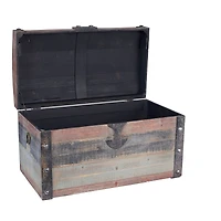 Household Essentials Small Weathered Wooden Storage Trunk