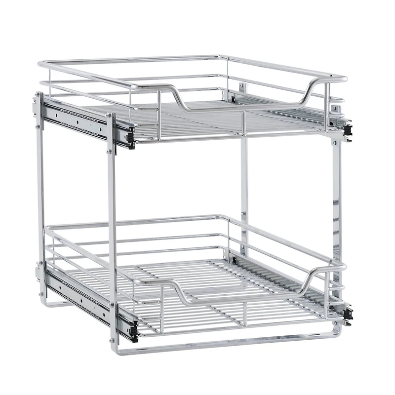 Household Essentials Glidez Dual Slide 2-Tier Sliding Cabinet Organizer