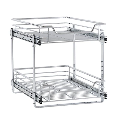 Household Essentials Glidez Dual Slide 2-Tier Sliding Cabinet Organizer