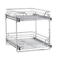 Household Essentials Glidez Dual Slide 2-Tier Sliding Cabinet Organizer