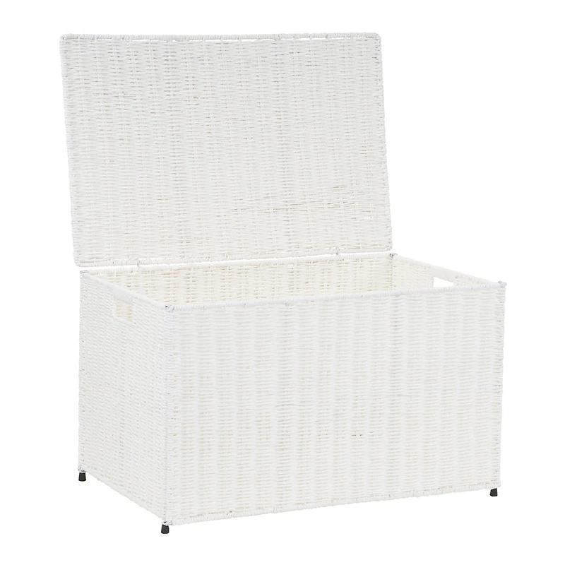 Household Essentials Large Wicker storage Chest, White