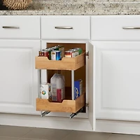 Household Essentials Glidez Wood 11.5" 2-Tier Sliding Cabinet Organizer