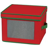 Household Essentials Dinner Plate Storage Box, Windowed Panel and Handles