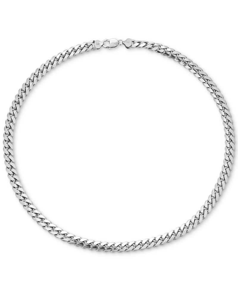Men's Solid Cuban Link 22" Chain Necklace in Sterling Silver