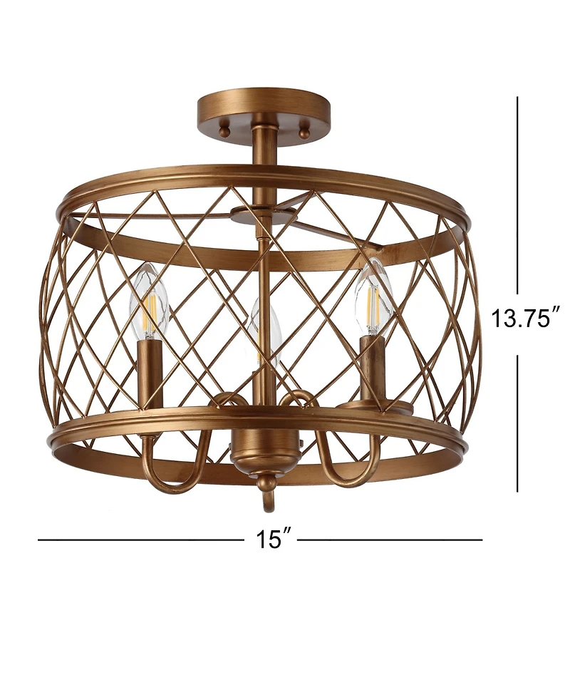 Jonathan Y Eleanor 3-Light Metal Led Semi Flush Mount Ceiling Light