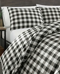Eddie Bauer Mountain Plaid Cotton Reversible 2 Piece Duvet Cover Set, Twin
