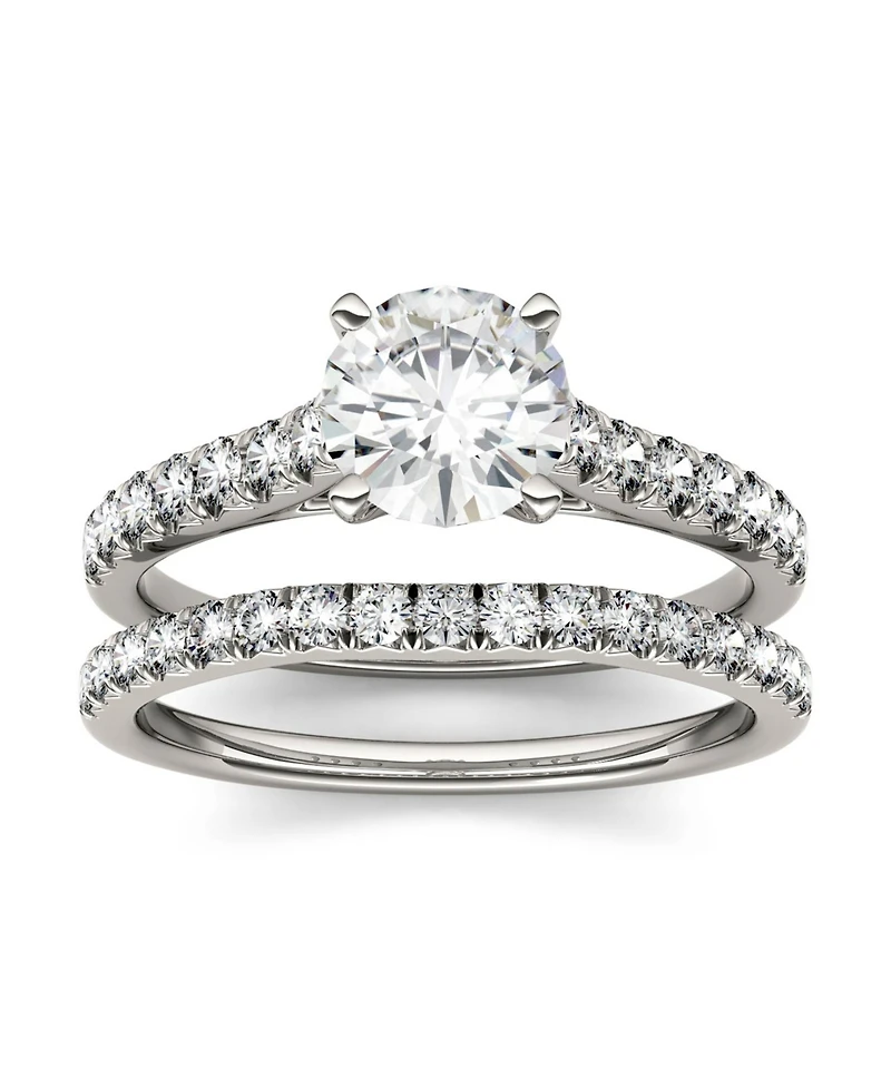 Moissanite Bridal Set (1-5/8 ct. t.w. Diamond Equivalent) 14k white gold