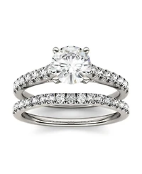 Moissanite Bridal Set (1-5/8 ct. t.w. Diamond Equivalent) 14k white gold
