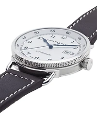 Hamilton Men's Swiss Automatic Khaki Navy Pioneer Brown Leather Strap Watch 43mm H77715553