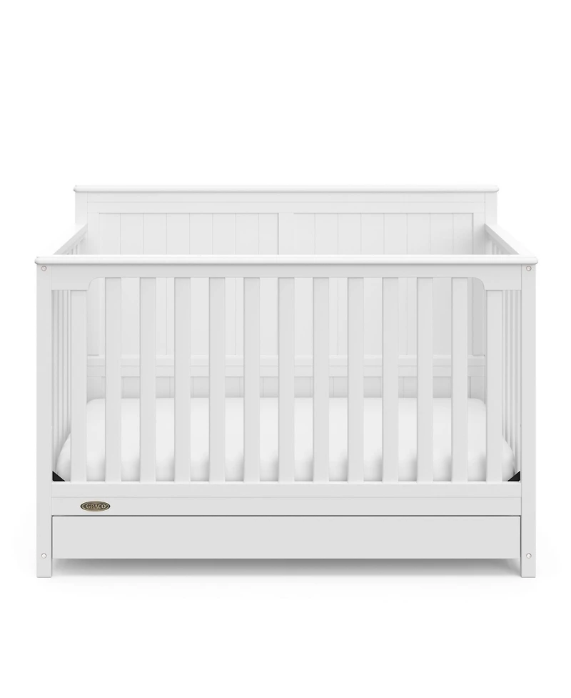 Graco Hadley 5-in-1 Convertible Crib with Drawer (White) –Crib Combo
