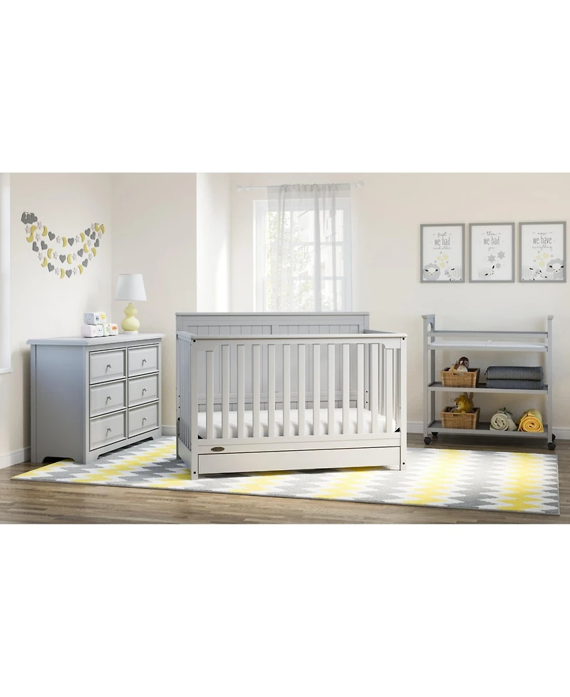 Graco Hadley 5-in-1 Convertible Crib with Drawer (White) –Crib Combo