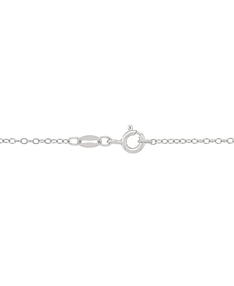 Diamond Accent Mother & Child 18" Pendant Necklace in Sterling Silver