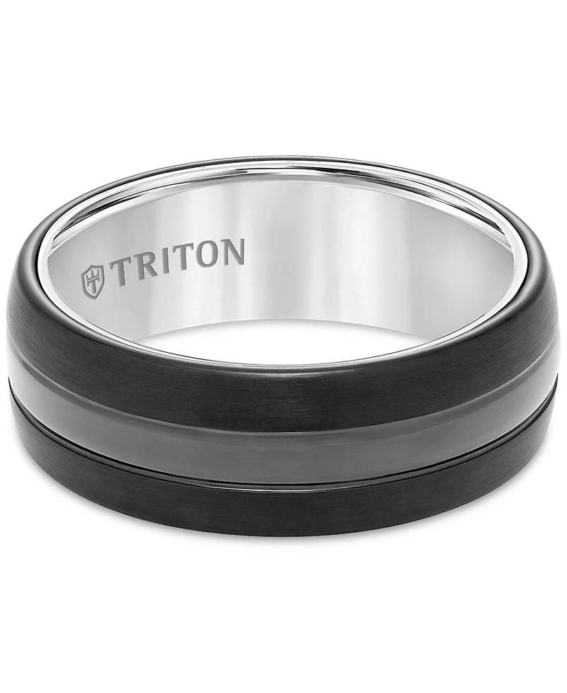 Men's Satin Finish Band Black Tungsten Carbide