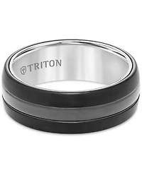 Men's Satin Finish Band Black Tungsten Carbide