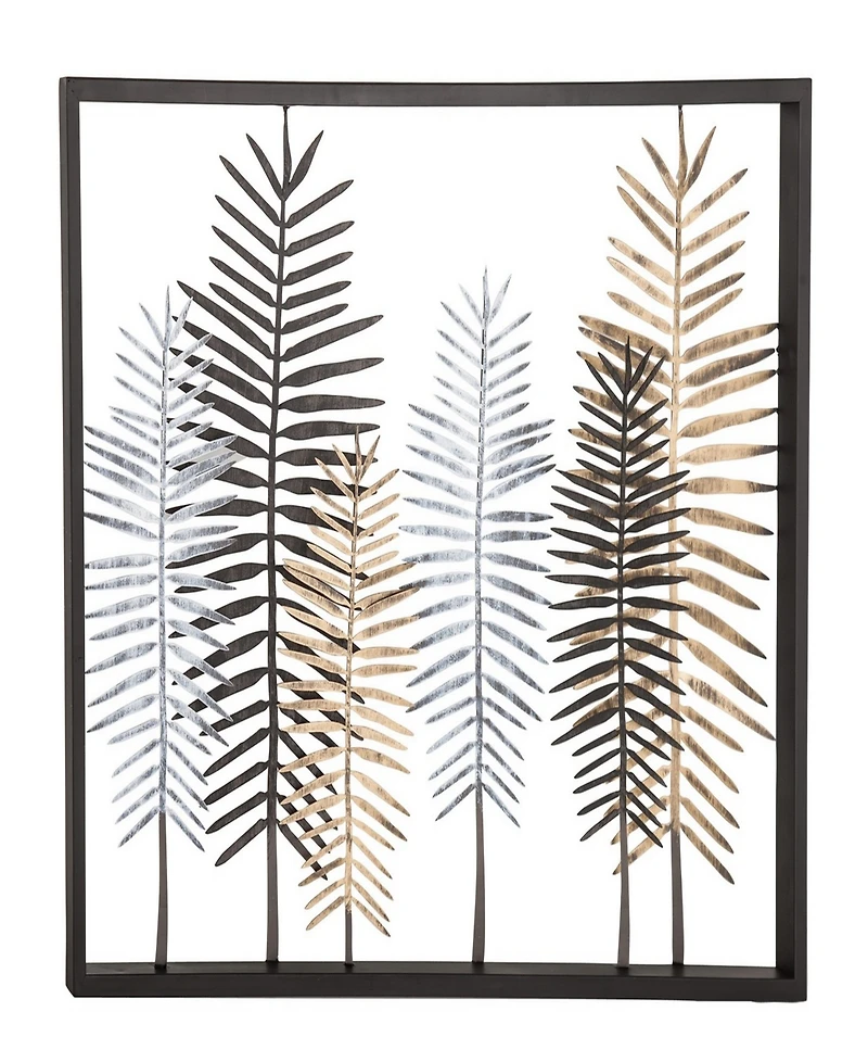 Rosemary Lane Modern Iron Framed Leaves Wall Decor