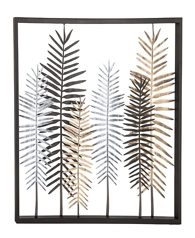 Rosemary Lane Modern Iron Framed Leaves Wall Decor