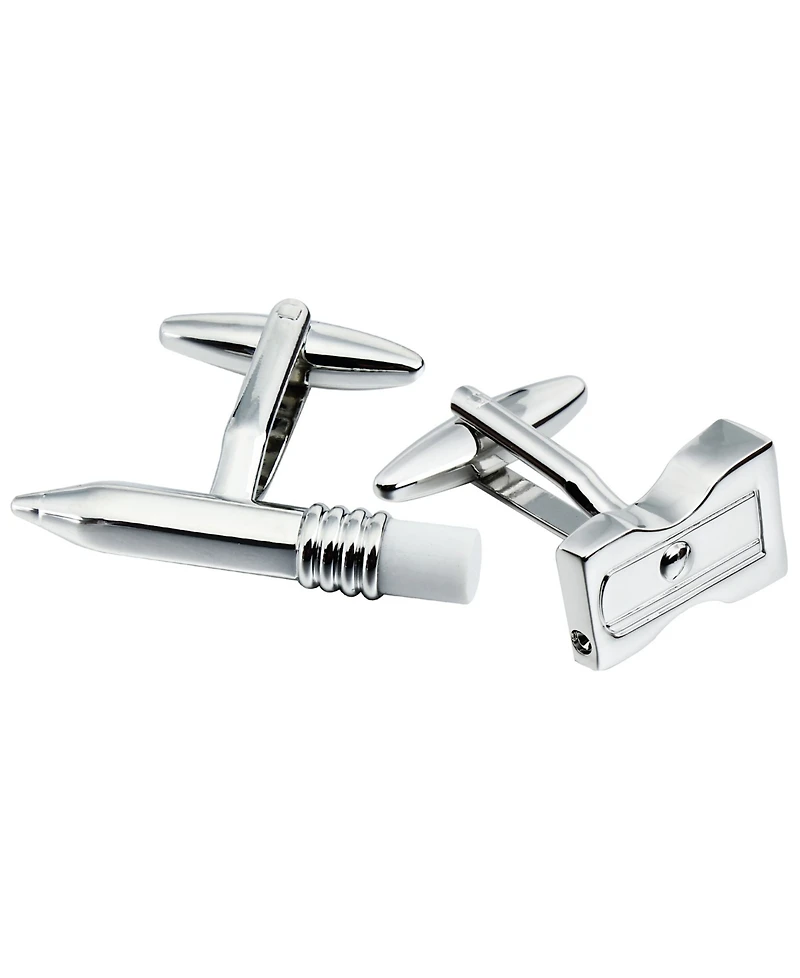 Sutton Silver-Tone Pencil And Sharpener Cufflinks